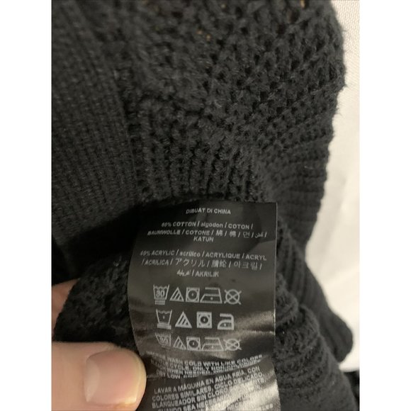 Guess Los Angeles Womens Lace Up Black Long Sleeve Thermal Blouse Top - Picture 6 of 6